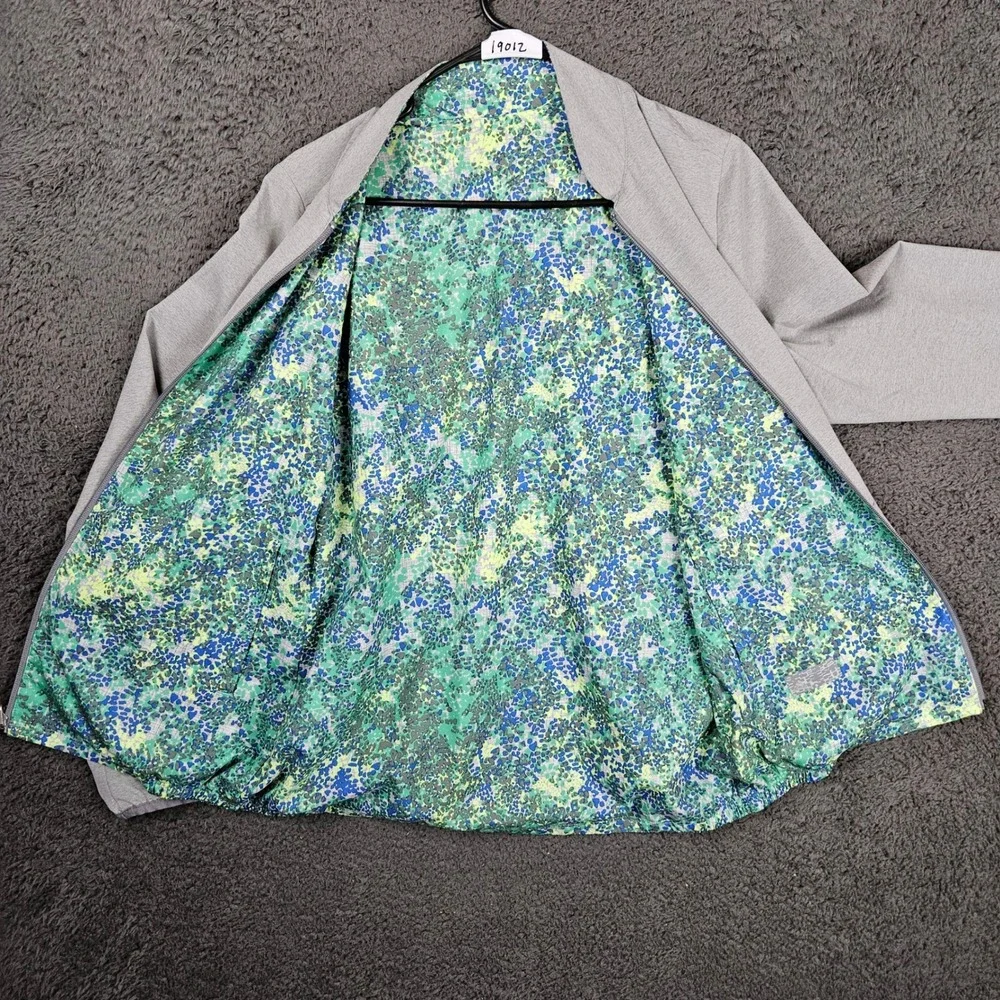 Adidas Women's‎ Gray Reversible Full Zip Jacket Floral Print Lined Medium